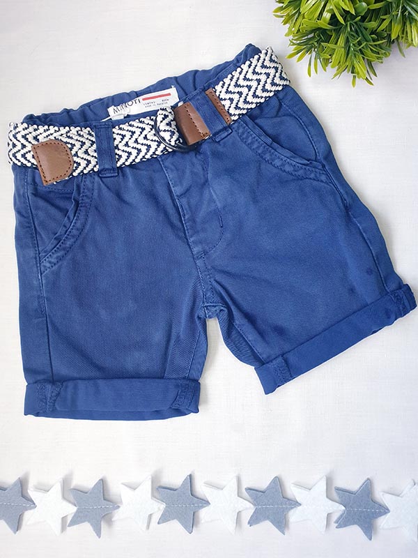 Minoti Navy shorts with belt