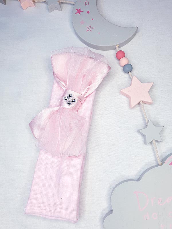 Baby pink headband with bow