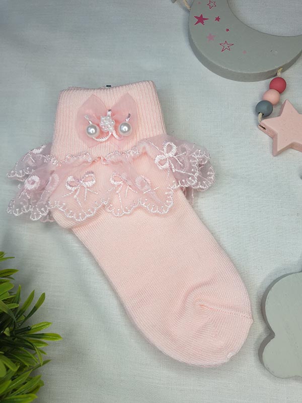 Pink frill socks