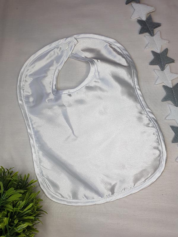 White satin bib