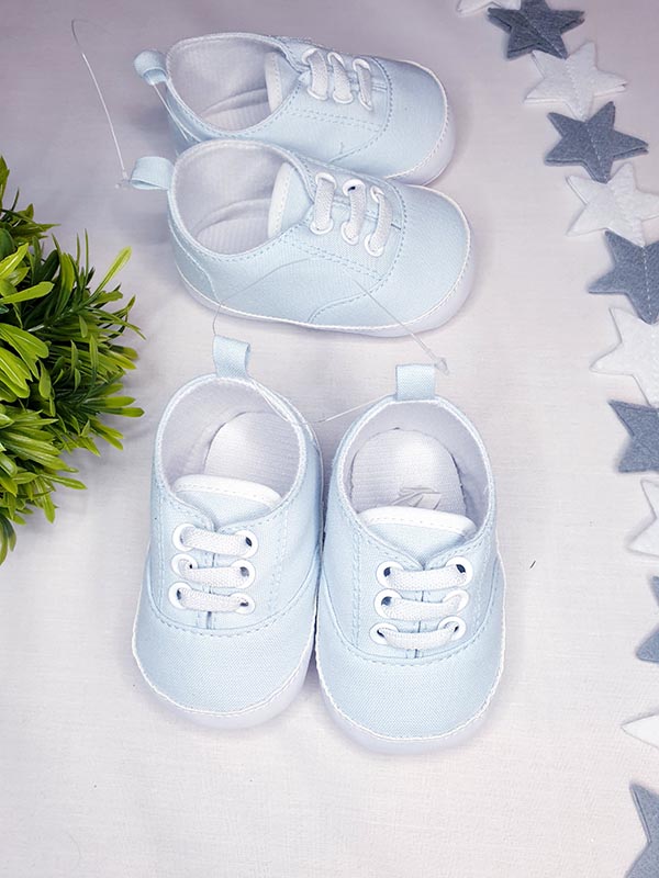 Pale blue canvas shoes