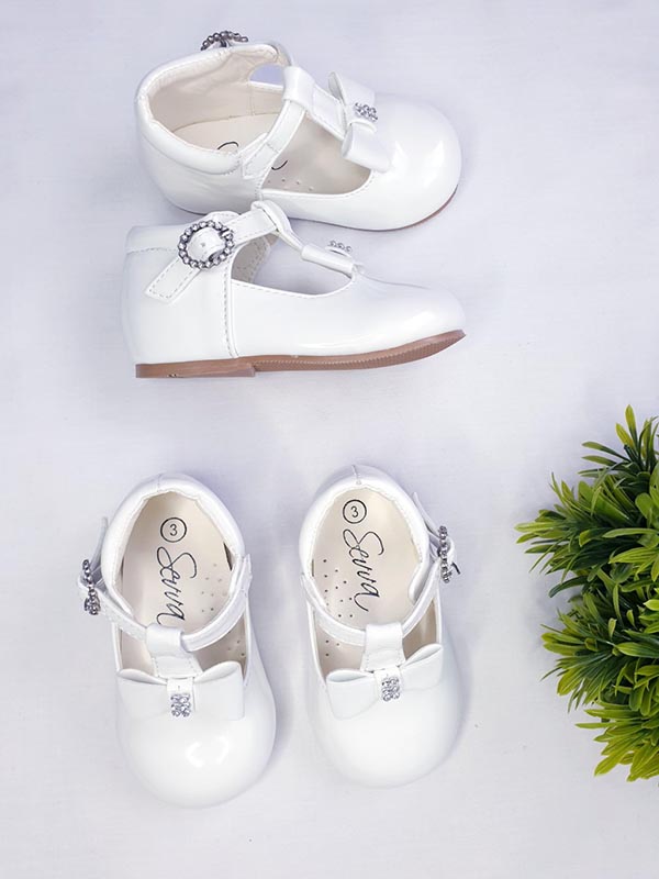 White and diamonte shoes